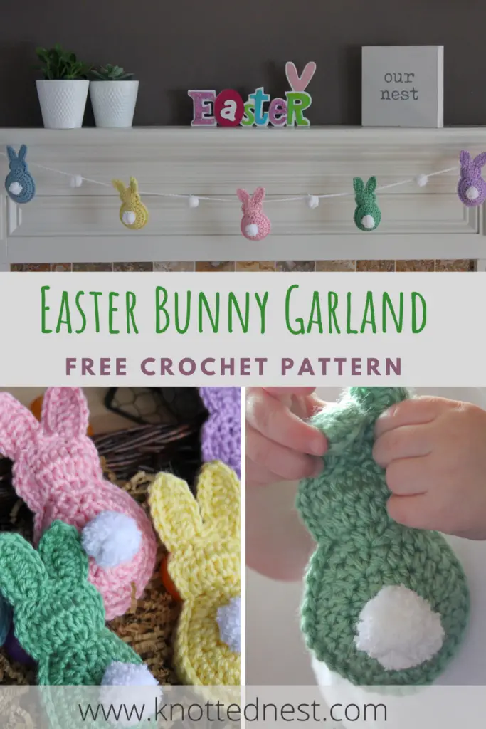 Easy crochet easter bunny garland free pattern