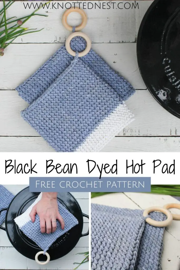 Extra Thick Black Bean Dyed Crochet Pot Holders