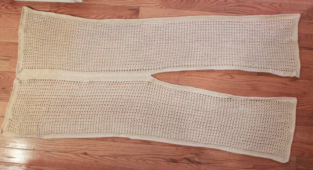 Sew 32" inches of the two panels together.