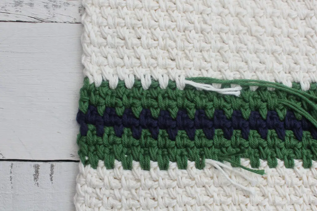 Tip for crocheting over ends.