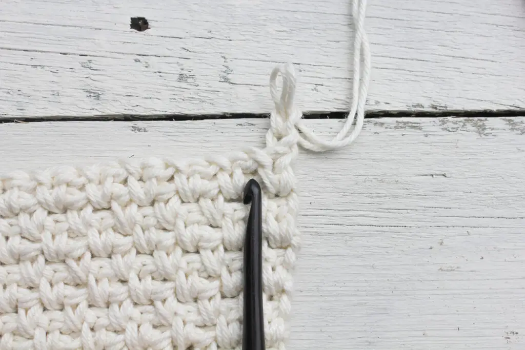 Make first single crochet in the first ch-1 space.