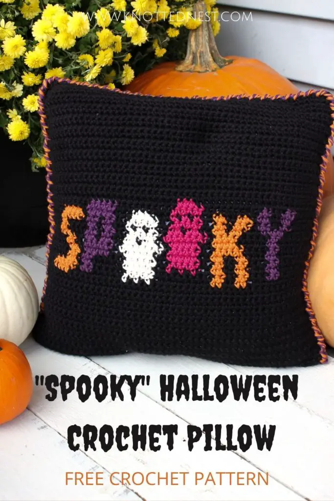 Spooky Halloween Crochet Pillow Free Pattern