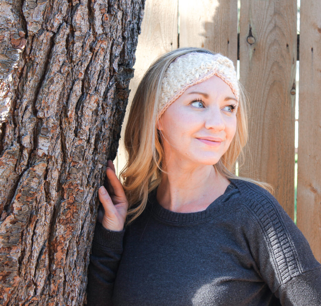 Cozy Bean Twisted Ear Warmer Free Crochet Pattern
