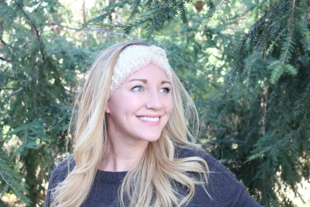 Cozy Bean Twisted Ear Warmer Free Crochet Pattern