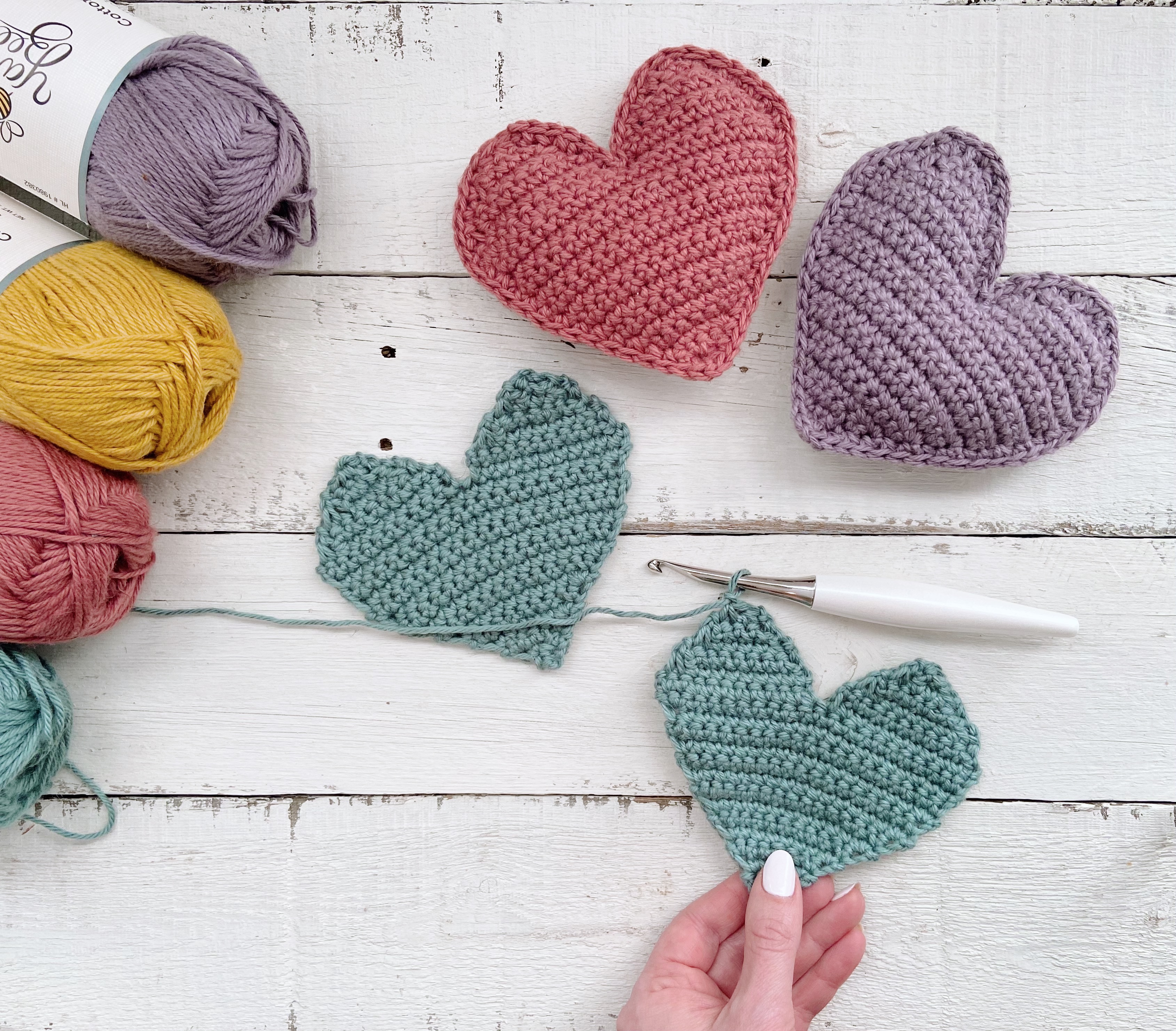crochet hearts